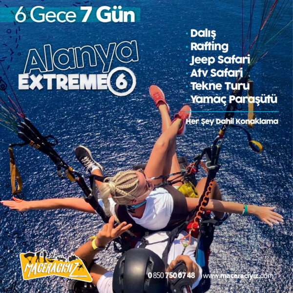 ALANYA AKTİVİTE TATİLİ 6 GECE 7 GÜN (EXTREME)