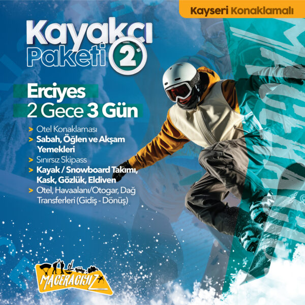 Erciyes Kayakçı Paketi (2 Gece 3 Gün)