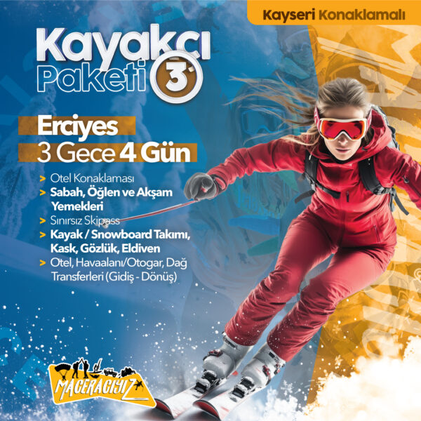 Erciyes Kayakçı Paketi (3 Gece 4 Gün)