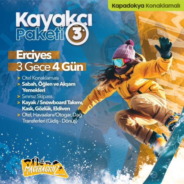 Erciyes Kayakçı Paketi (3 Gece 4 Gün)